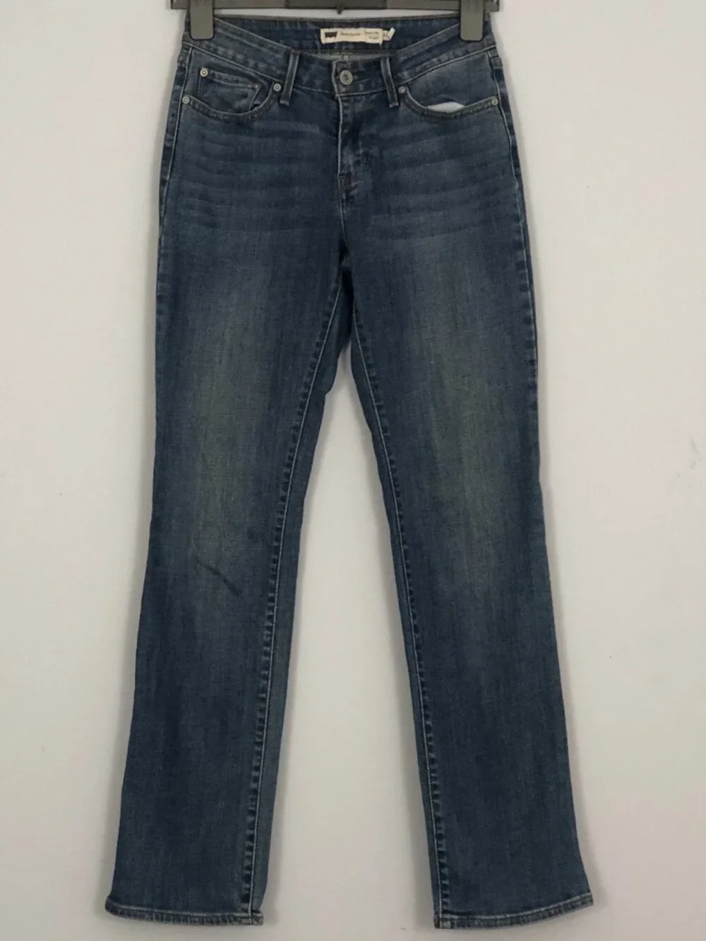 Levi's Bold Curve Straight Jeans Women’s 4/27 Classic Rise Blue Denim Mid Rise